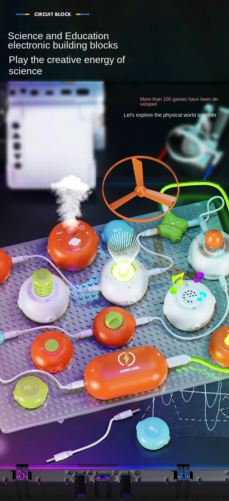Kids Circuit Blocks Science Toy Electronic Circuit Educational Toys For Childen Physical Education Learning Montessori Toy