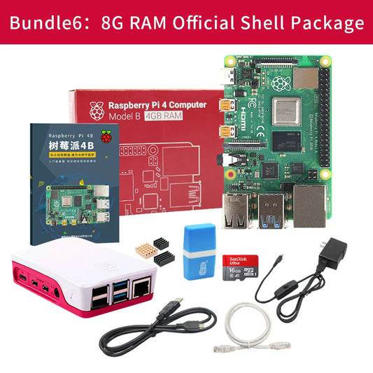 Raspberry Pi 4 kit 2GB 4GB 8GB RAM board + 5MP camera + acrylic box + power supply + card + radiator for Raspberry Pi 4 type B l