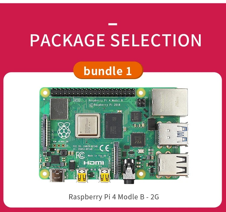 Raspberry Pi 4 kit 2GB 4GB 8GB RAM board + 5MP camera + acrylic box + power supply + card + radiator for Raspberry Pi 4 type B l