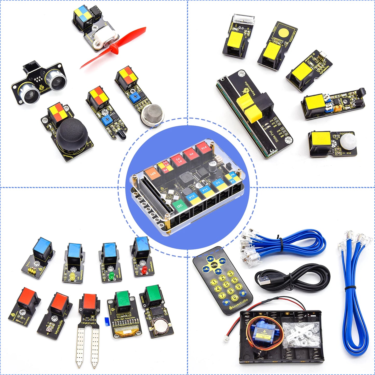 Keyestudio Micro:bit EASY Plug Ultimate Starter Kit for BBC Microbit STEM EDU Programming Learning Sensor Starter Kit