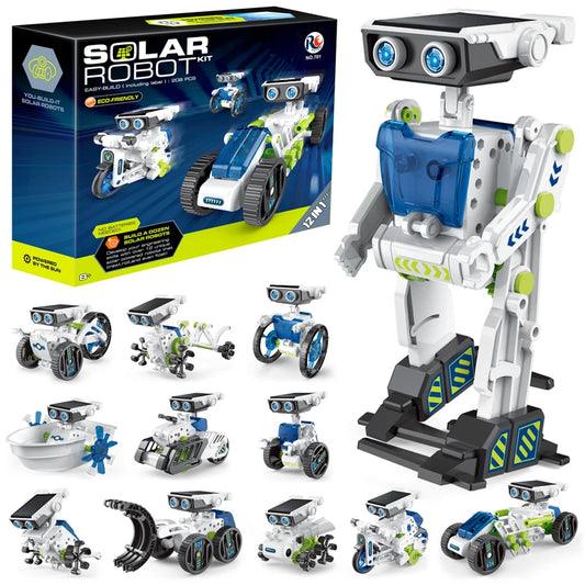 12 in 1 Science Experiment Solar Robot Toy DIY Building Powered Learning Tool Education Robots Technological Gadgets Kit for Kid