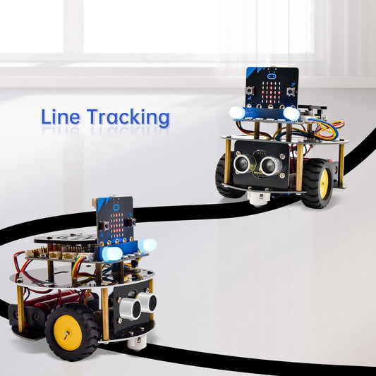 Keyestudio Micro:Bit V2 Robot Car Kit for MicroBit Smart Robot Car STEM Programmable Electronic Study Kit Kids Educational Toys