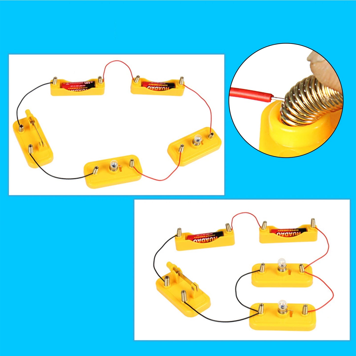 Kids Basic Circuit Electricity Learning Kit Physics Educational Toys For Children STEM Experiment Teaching Hands-on Ability Toy