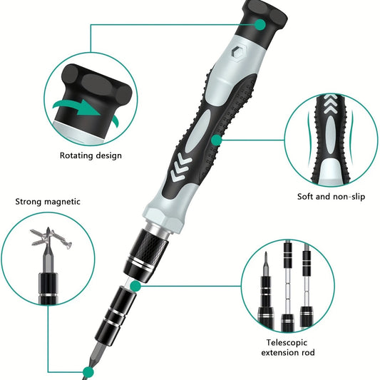 132 In 1 Precision Screwdriver Set, Magnetic Screw Driver Bits, Torx Hex Bits, Computer Phone Professional Handle Repair Tool Kit