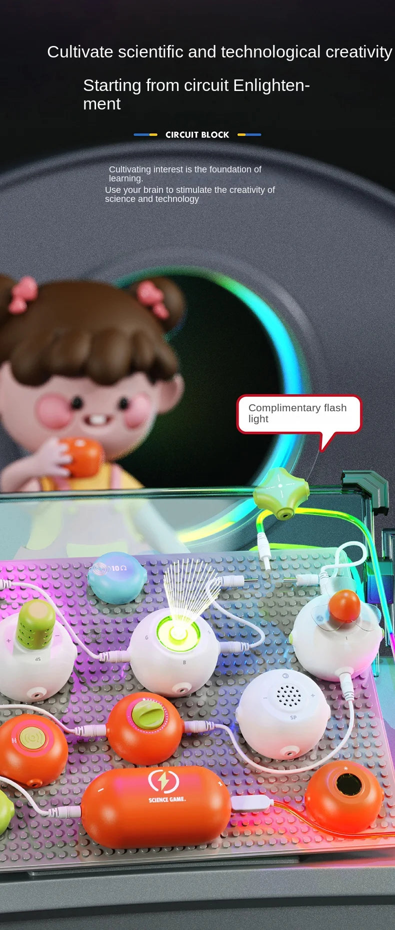 Kids Circuit Blocks Science Toy Electronic Circuit Educational Toys For Childen Physical Education Learning Montessori Toy