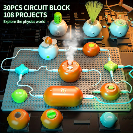 Kids Circuit Blocks Science Toy Electronic Circuit Educational Toys For Childen Physical Education Learning Montessori Toy