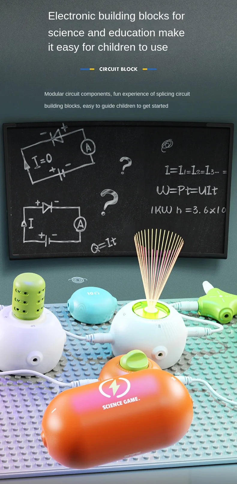 Kids Circuit Blocks Science Toy Electronic Circuit Educational Toys For Childen Physical Education Learning Montessori Toy