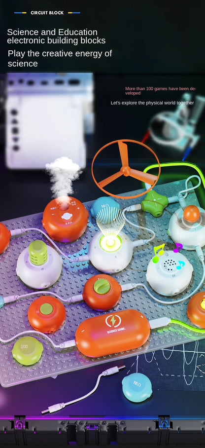 Kids Circuit Blocks Science Toy Electronic Circuit Educational Toys For Childen Physical Education Learning Montessori Toy