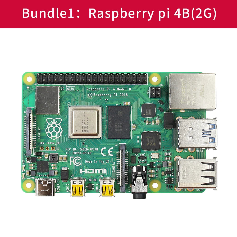 Raspberry Pi 4 kit 2GB 4GB 8GB RAM board + 5MP camera + acrylic box + power supply + card + radiator for Raspberry Pi 4 type B l