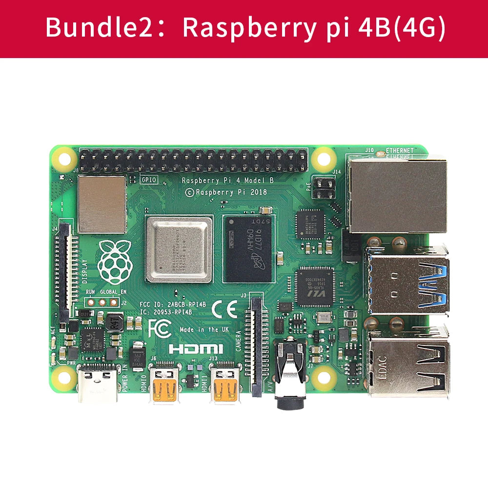 Raspberry Pi 4 kit 2GB 4GB 8GB RAM board + 5MP camera + acrylic box + power supply + card + radiator for Raspberry Pi 4 type B l