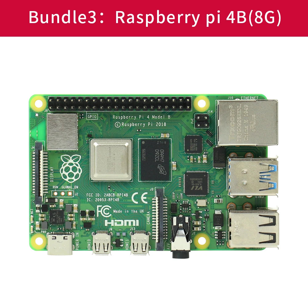 Raspberry Pi 4 kit 2GB 4GB 8GB RAM board + 5MP camera + acrylic box + power supply + card + radiator for Raspberry Pi 4 type B l