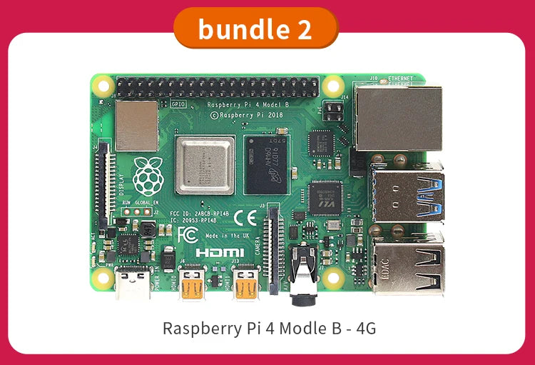 Raspberry Pi 4 kit 2GB 4GB 8GB RAM board + 5MP camera + acrylic box + power supply + card + radiator for Raspberry Pi 4 type B l