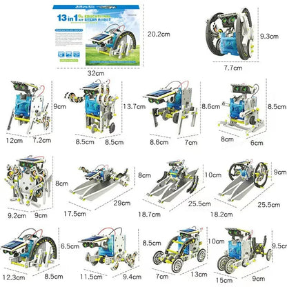 Newest 13 in 1 Solar Robot Kit  STEM Educational Toy DIY Science Experiment Technological Gadgets Electric Solar Robots for Kids