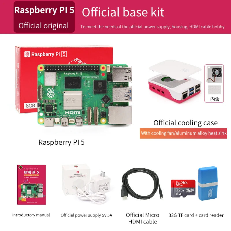 Raspberry Pi 5 Generation Development Board LINUX Suite Computer AI programming motherboard Raspberry Pi 5B 4G/8GB