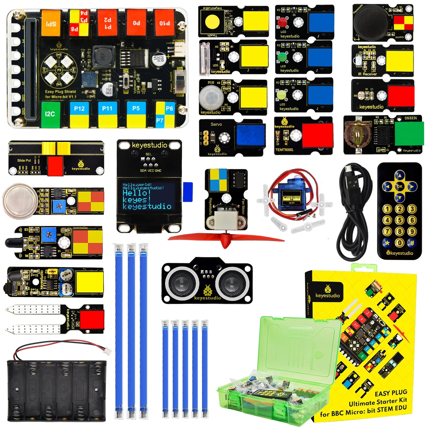 Keyestudio Micro:bit EASY Plug Ultimate Starter Kit for BBC Microbit STEM EDU Programming Learning Sensor Starter Kit