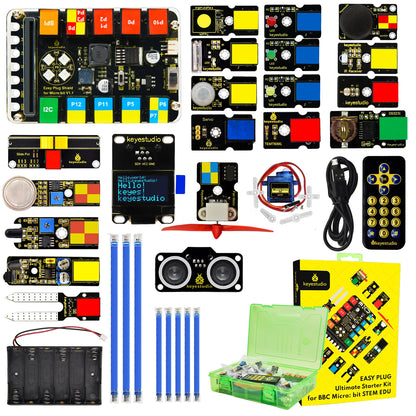 Keyestudio Micro:bit EASY Plug Ultimate Starter Kit for BBC Microbit STEM EDU Programming Learning Sensor Starter Kit