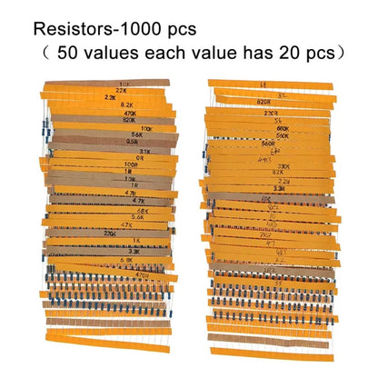 1900pcs Mega Electronic Component Kit including Assortment + Capacitors + PCB +opamp+ Resistors + LED + Transistors + DC Jacks