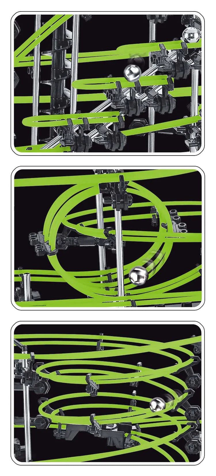 Marble Run Maze Race Track Games Luminous Spacerail Roller Coaster Level 2 3 4 Electric Elevator Model Education Science Toy