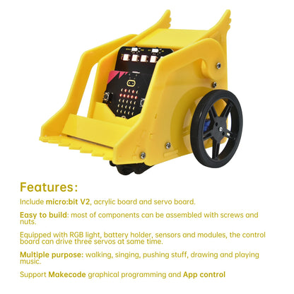Keyestudio Micro:Bit V2 Robot Car Kit for MicroBit  Smart Robot Car STEM Programmable Electronic Study Kit Kids Educational Toys