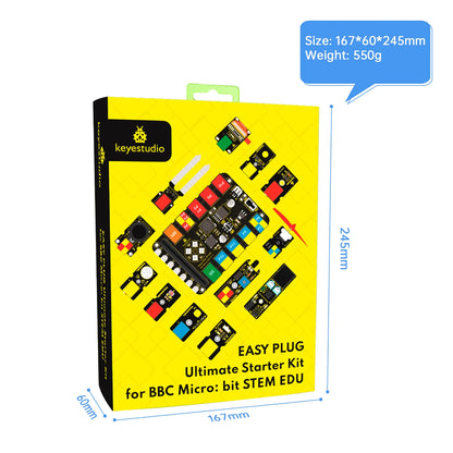 Keyestudio Micro:bit EASY Plug Ultimate Starter Kit for BBC Microbit STEM EDU Programming Learning Sensor Starter Kit