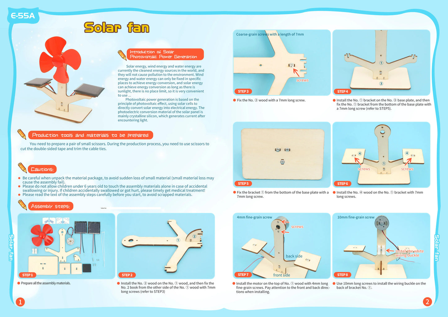 DIY Handmade Solar Model Small Production Technology Physical Science Toy Experiment Educational Toy Project for School Kid