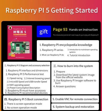 Raspberry Pi 5 Generation Development Board LINUX Suite Computer AI programming motherboard Raspberry Pi 5B 4G/8GB