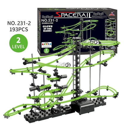 Marble Run Maze Race Track Games Luminous Spacerail Roller Coaster Level 2 3 4 Electric Elevator Model Education Science Toy