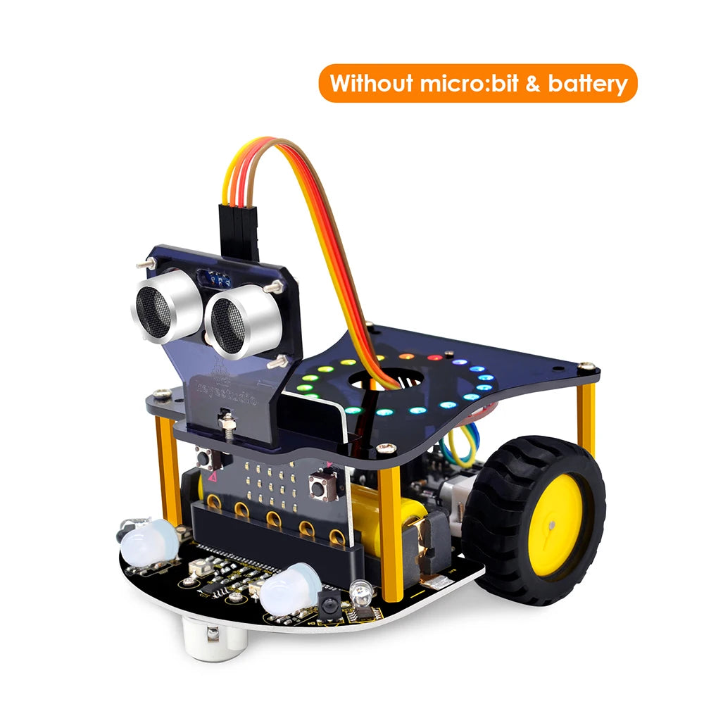Keyestudio Micro:Bit V2 Robot Car Kit for MicroBit  Smart Robot Car STEM Programmable Electronic Study Kit Kids Educational Toys