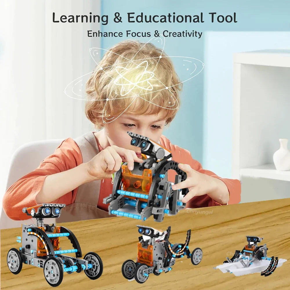 Newest 13 in 1 Solar Robot Kit  STEM Educational Toy DIY Science Experiment Technological Gadgets Electric Solar Robots for Kids