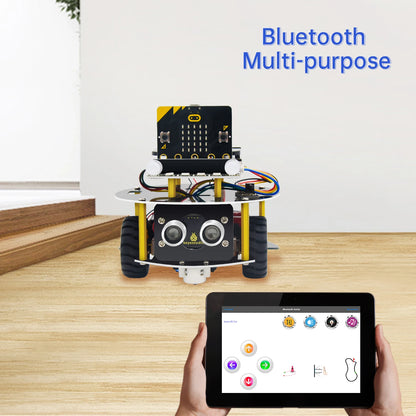 Keyestudio Micro:Bit V2 Robot Car Kit for MicroBit  Smart Robot Car STEM Programmable Electronic Study Kit Kids Educational Toys
