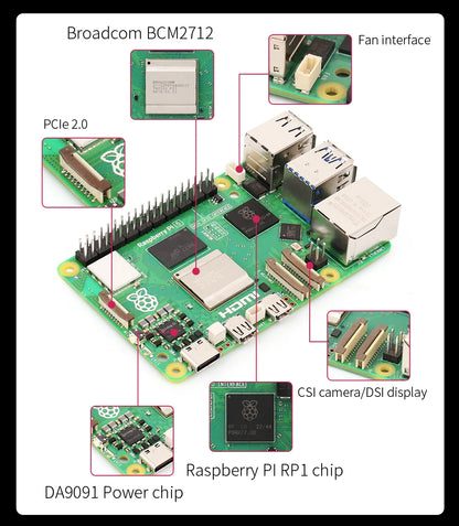 Raspberry Pi 5 Generation Development Board LINUX Suite Computer AI programming motherboard Raspberry Pi 5B 4G/8GB