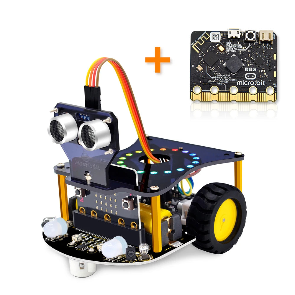 Keyestudio Micro:Bit V2 Robot Car Kit for MicroBit  Smart Robot Car STEM Programmable Electronic Study Kit Kids Educational Toys