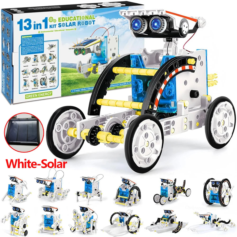 Newest 13 in 1 Solar Robot Kit  STEM Educational Toy DIY Science Experiment Technological Gadgets Electric Solar Robots for Kids