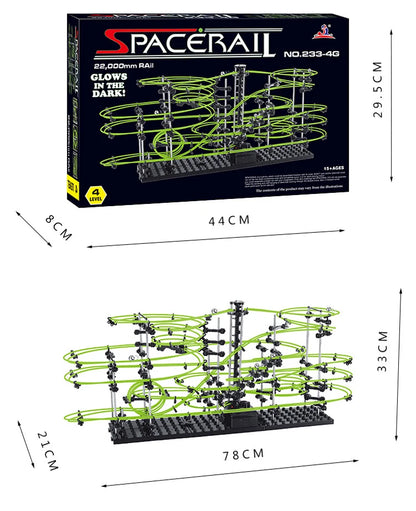 Marble Run Maze Race Track Games Luminous Spacerail Roller Coaster Level 2 3 4 Electric Elevator Model Education Science Toy
