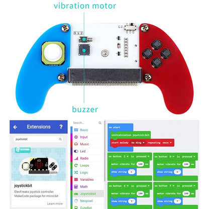 ELECFREAKS Micro:bit Electronic Joystick:bit V2 with Acrylic Case for BBC Microbit Board Remote Control Game Extending