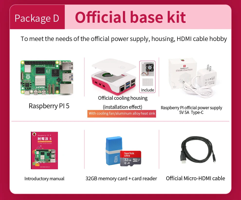 Raspberry Pi 5 Generation Development Board LINUX Suite Computer AI programming motherboard Raspberry Pi 5B 4G/8GB