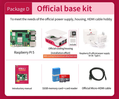 Raspberry Pi 5 Generation Development Board LINUX Suite Computer AI programming motherboard Raspberry Pi 5B 4G/8GB