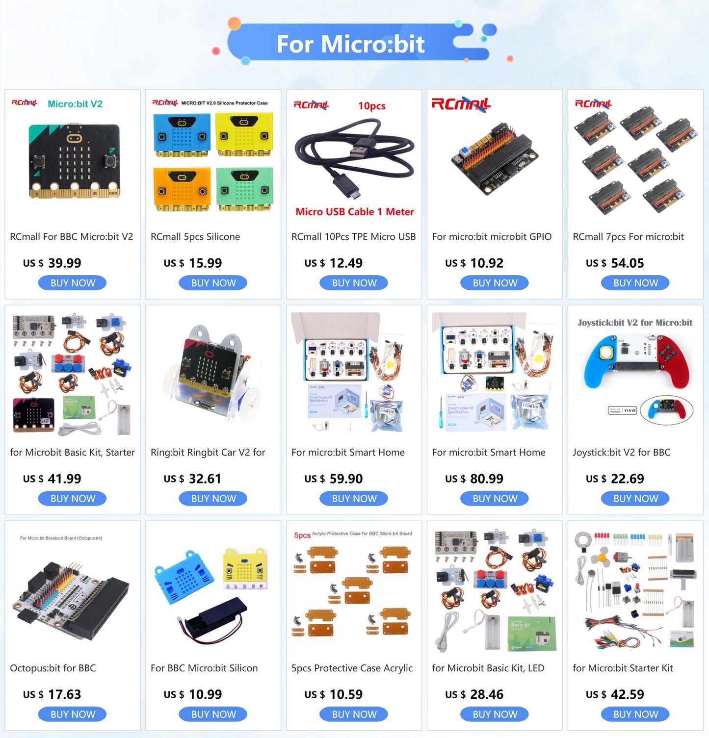 ELECFREAKS Micro:bit Electronic Joystick:bit V2 with Acrylic Case for BBC Microbit Board Remote Control Game Extending
