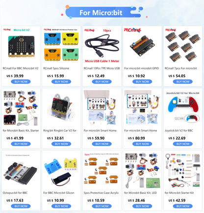 ELECFREAKS Micro:bit Electronic Joystick:bit V2 with Acrylic Case for BBC Microbit Board Remote Control Game Extending