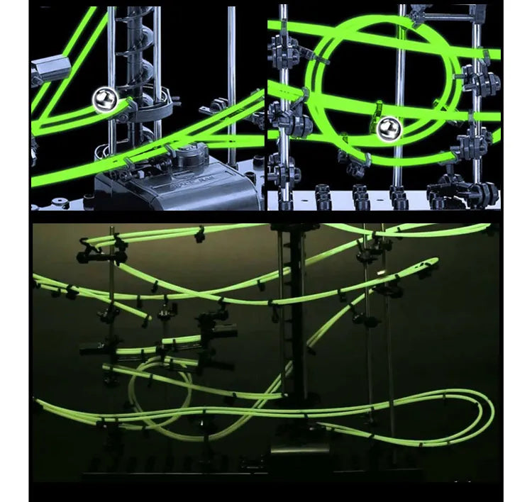 Marble Run Maze Race Track Games Luminous Spacerail Roller Coaster Level 2 3 4 Electric Elevator Model Education Science Toy