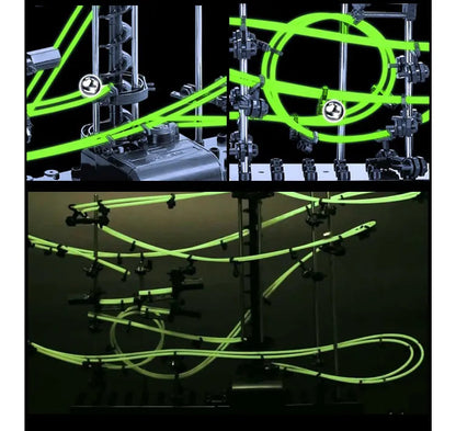 Marble Run Maze Race Track Games Luminous Spacerail Roller Coaster Level 2 3 4 Electric Elevator Model Education Science Toy