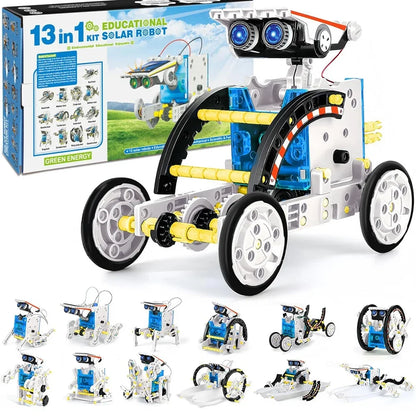 Newest 13 in 1 Solar Robot Kit  STEM Educational Toy DIY Science Experiment Technological Gadgets Electric Solar Robots for Kids
